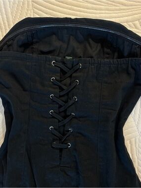 wild fable Black Lace-Up Mini Dress